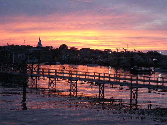 dockside sunset on Nantucket by Sarah Laurence