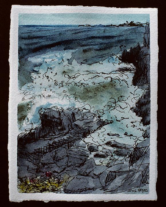 Bailey Island watercolor by Sarah Laurence